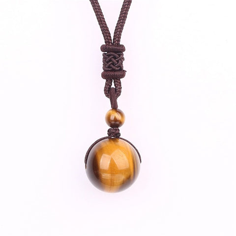 Eye Stone Beads Ball Transfer Pendant Necklace Eye Stone Beads Ball Transfer Pendant Necklace