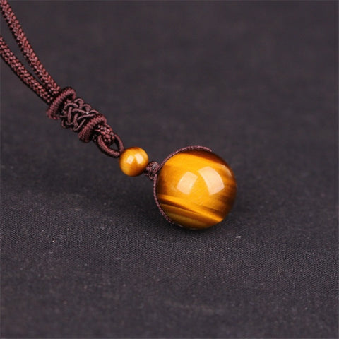 Eye Stone Beads Ball Transfer Pendant Necklace Eye Stone Beads Ball Transfer Pendant Necklace