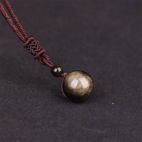 Eye Stone Beads Ball Transfer Pendant Necklace Eye Stone Beads Ball Transfer Pendant Necklace