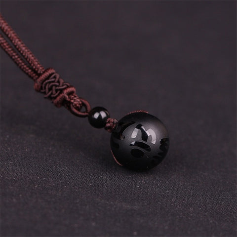 Eye Stone Beads Ball Transfer Pendant Necklace Eye Stone Beads Ball Transfer Pendant Necklace