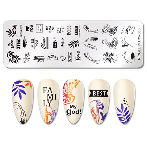 New Stainless Steel Loving Heart Nail Stamp Stencil