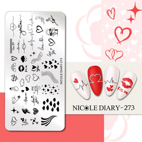 Girl Love Heart Printing Stencil Manicuring Art