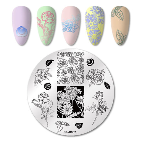 New Square Round Nail Stamping Plates