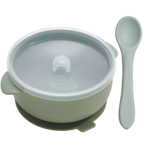 Baby Silicone Sucker Bowl With Spoon