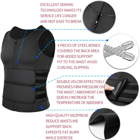 Men Body Shaper Sauna Vest