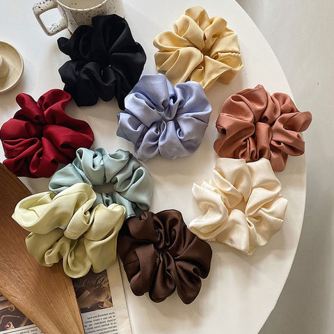 Women Silk Scrunchie Elastic Multicolor Hair Band