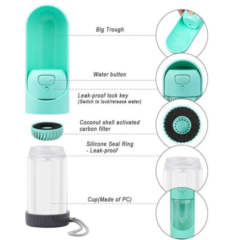 Dog Drinking Water Bottle With Filter
