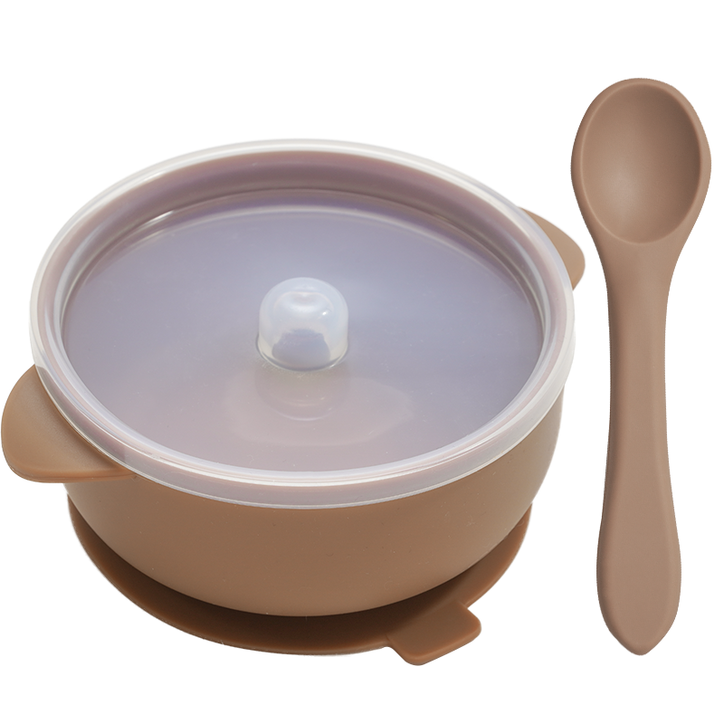 Baby Silicone Sucker Bowl With Spoon