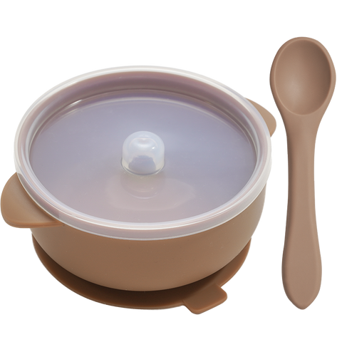 Baby Silicone Sucker Bowl With Spoon