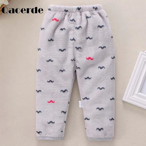 Bottoms Flannel Thicken Warm Baby Children's thermal pants 3- 24m