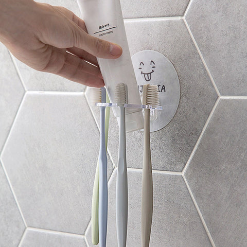 Multifunction Strong Suction Wall Shaped Toothbrush Rack