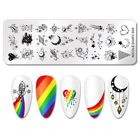 New Stainless Steel Loving Heart Nail Stamp Stencil