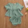Newborn Baby Girls Cotton Linen Clothes