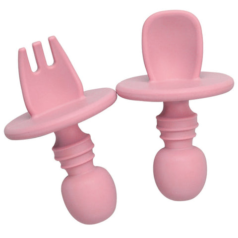 Baby Infant Mini Silicone Fork Spoon