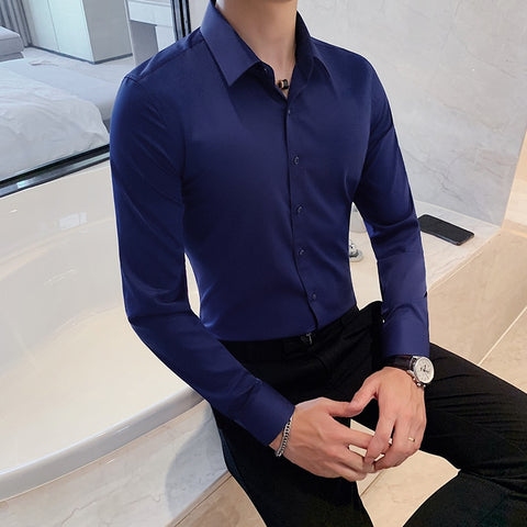 Men Camisas Hombre Long Sleeve Shirts