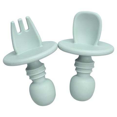 Baby Infant Mini Silicone Fork Spoon