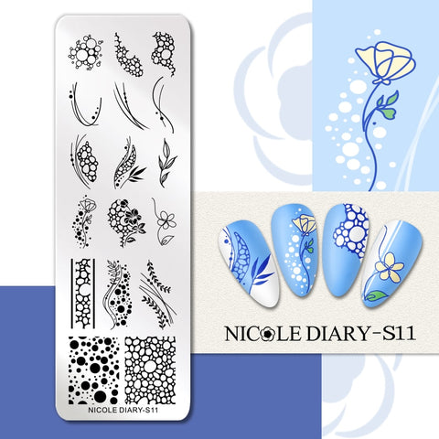 New Marble Abstract Geometry Nail Stamping Plates