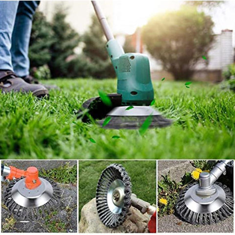 New Steel Wire Wheel Garden Weed Brush