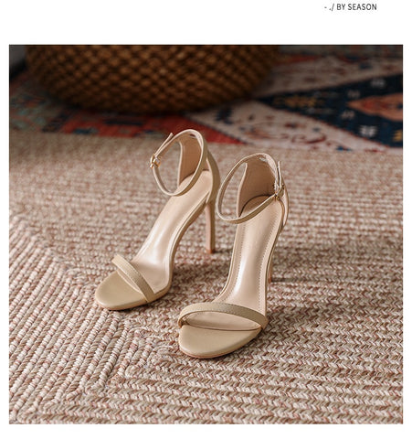 Women Open Toe Ankle Strap Stiletto Heel