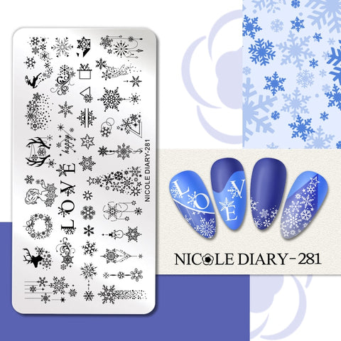 Nail Stamping Plates Flower Leaf Line Design Stamp