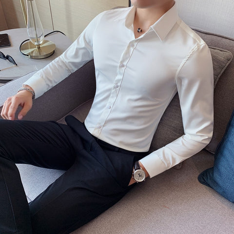 Men Camisas Hombre Long Sleeve Shirts