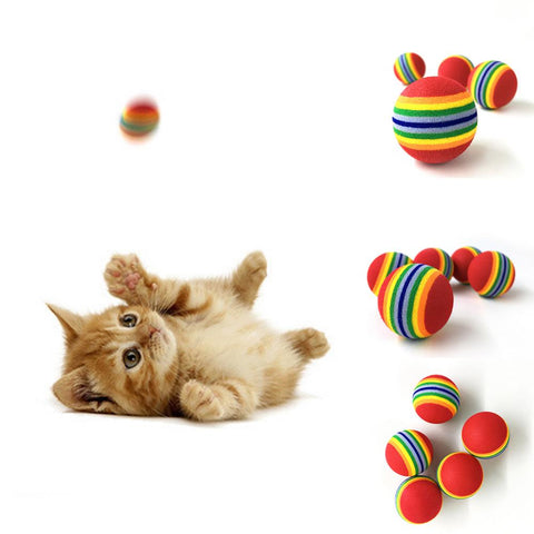 Pet Rainbow Striped Ball Toy