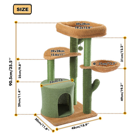 Sisal Cactus Cat Scratching Tree House
