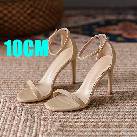 Women Open Toe Ankle Strap Stiletto Heel