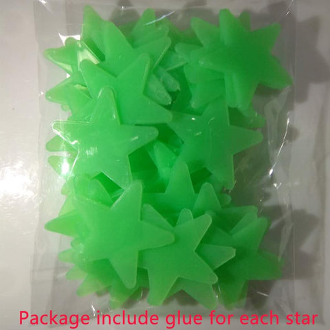 3D Stars Glow In The Dark Wall Stickers