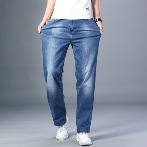 Summer Men Thin Straight-leg Loose Jeans