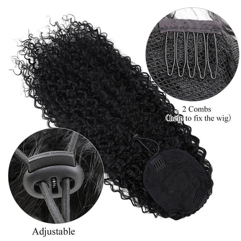 32Inch Water Wave Afro Pony Tail Women Hairpiece