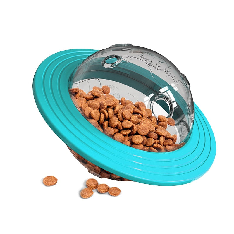 Dog Fun Flying Saucer Food Dispensing Toy