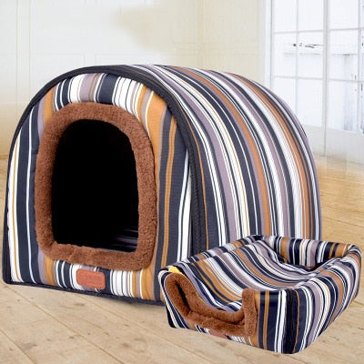 Cat Print Stars House Bed
