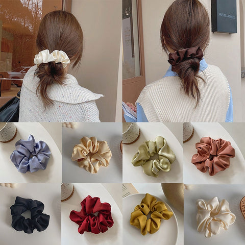 Women Silk Scrunchie Elastic Multicolor Hair Band