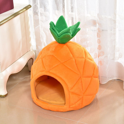 Dog Foldable Pineapple House Bed