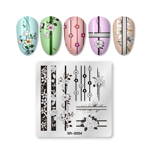New Square Round Nail Stamping Plates