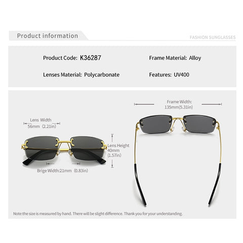 New Blue Gradient Lens Metal Sunglasses
