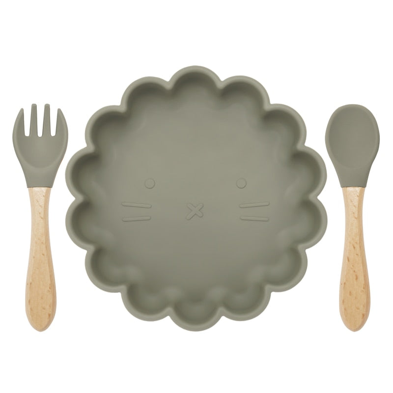 3pcs Baby Fork Plate Spoon