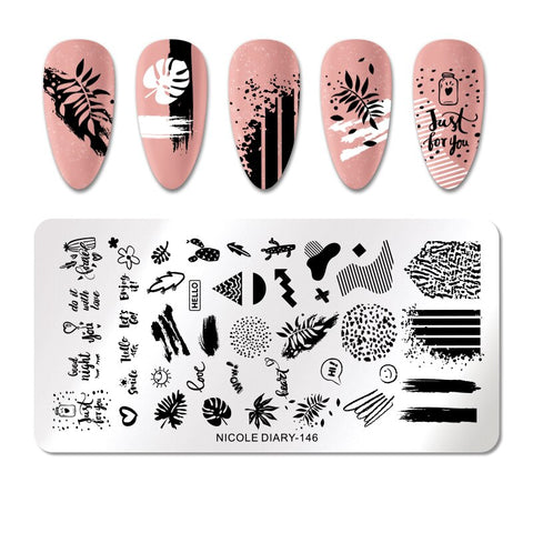 New Snake Leopard Nail Stamping Plates