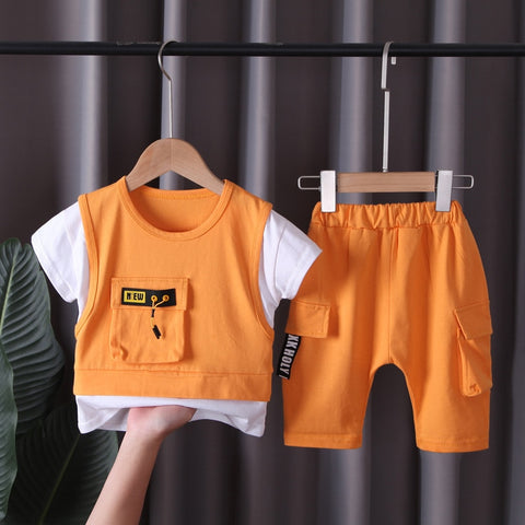 Baby Cotton T Shirt Shorts 2Pcs/sets