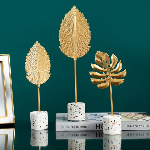 Nordic Gold Ginkgo Leaf Desktop Ornaments