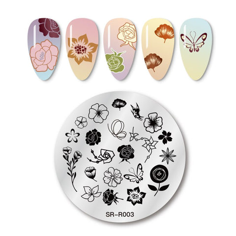 New Square Round Nail Stamping Plates