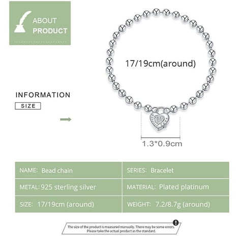 925 Sterling Silver Heart Bracelet