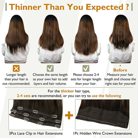 New Full Shine 50 Grams Clip in Hair Extensions