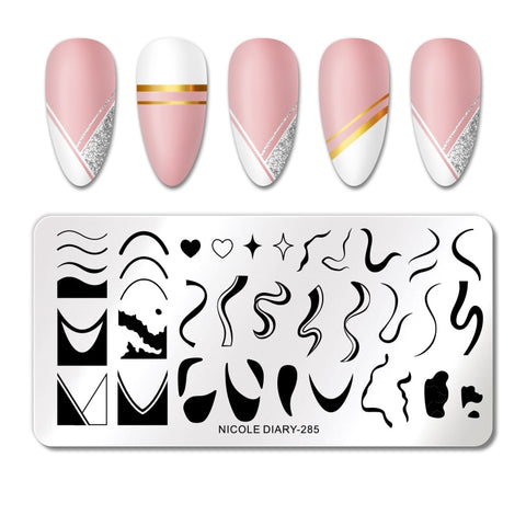 New Flower Stripe Design Stamping Plates