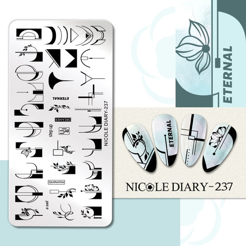 Nail Stamping Plates Flower Leaf Line Design Stamp
