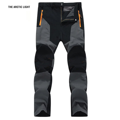 Men Hiking Camping Pants Wear-Resistant Quick Dry Anti-UV Pant Waterproof Elastic Trousers