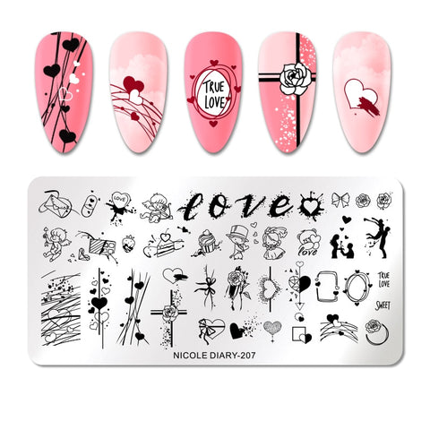 New Marble Abstract Geometry Nail Stamping Plates