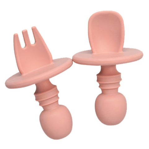 Baby Infant Mini Silicone Fork Spoon