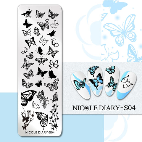 New Marble Abstract Geometry Nail Stamping Plates